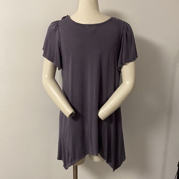ING Grey Short Sleeve Stretch Top Size 1X - Picture 4 of 5